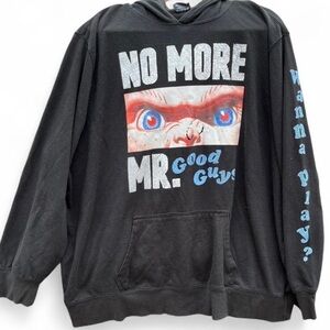 Black Graphic Hoodie with Bold Text Design